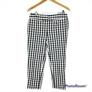 Ann Taylor Loft Zoe Cropped Gingham Garden Party Pants 6P
